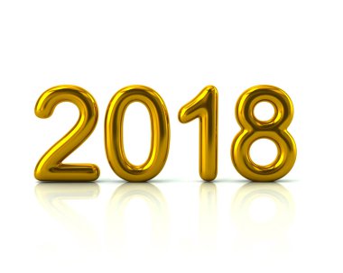 Altın 2018 yıl 3d çizim