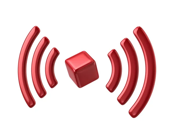 Red Wi-Fi network icon — Stock Photo, Image