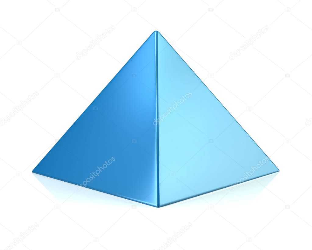 Blue pyramid 3d illustration