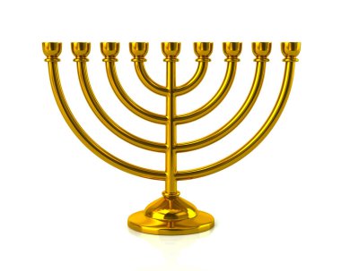 Altın Hanukkah menorah