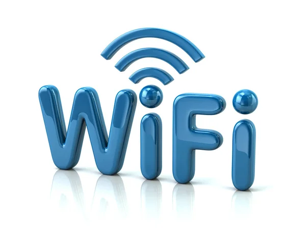 Letras azuis WiFi — Fotografia de Stock