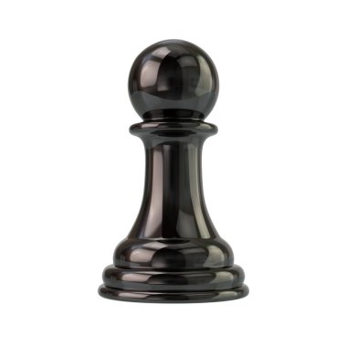 Siyah piyon 3d çizim