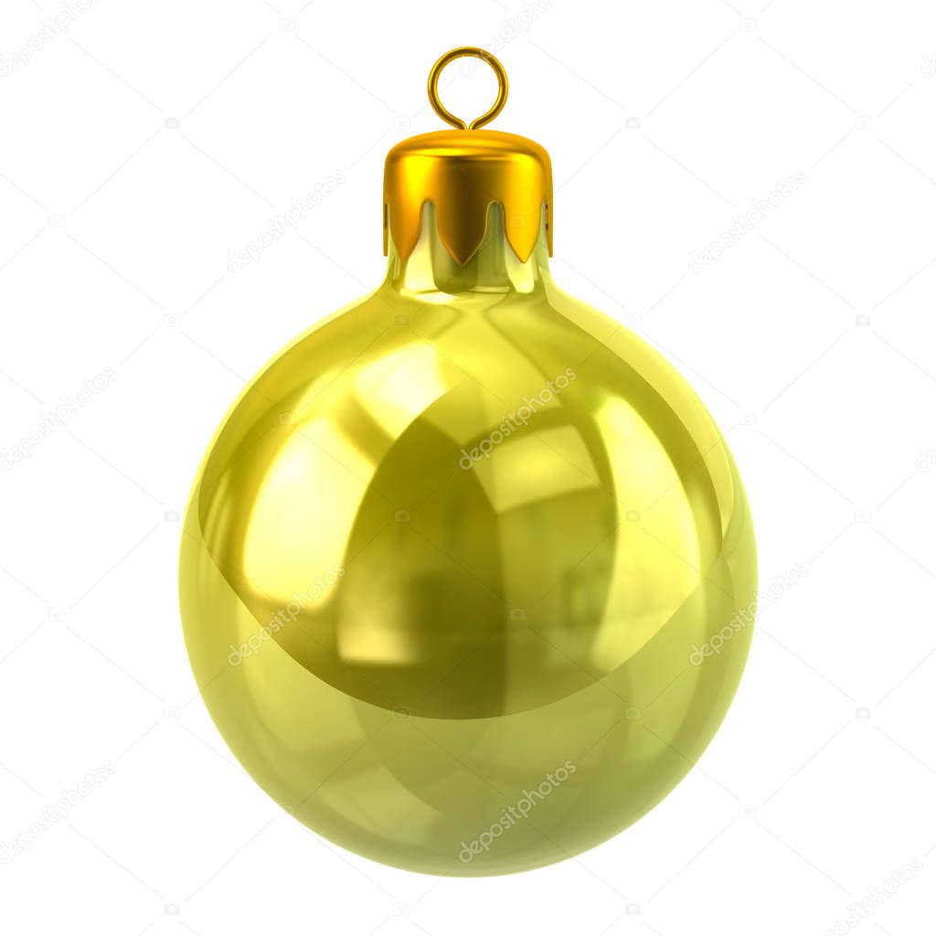Yellow Christmas ball 3d illustration