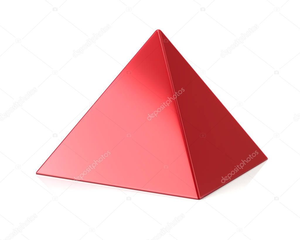 Red pyramid 3d illustration