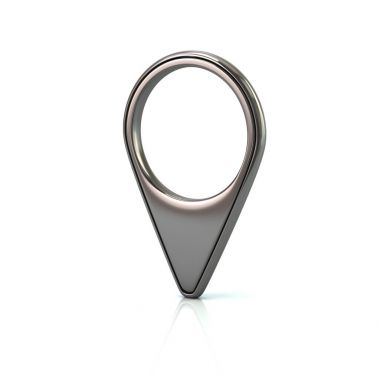 Gümüş harita iğne işareti konumu simgesi