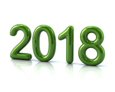 Yeşil 2018 yıl 3d çizim