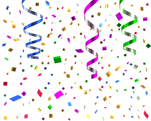 Streamers and confetti background — Stock Photo, Image