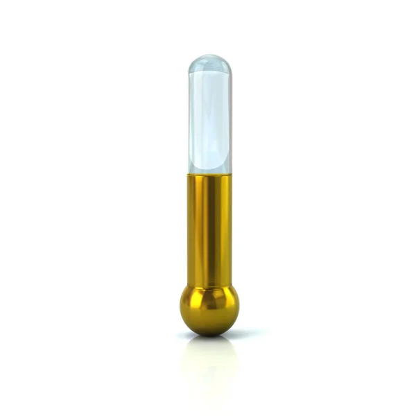 Ilustração 3D do ícone dourado do termômetro — Fotografia de Stock