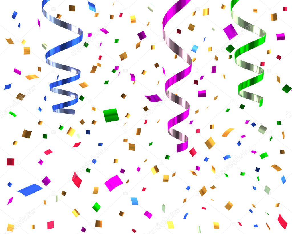 Streamers and confetti background