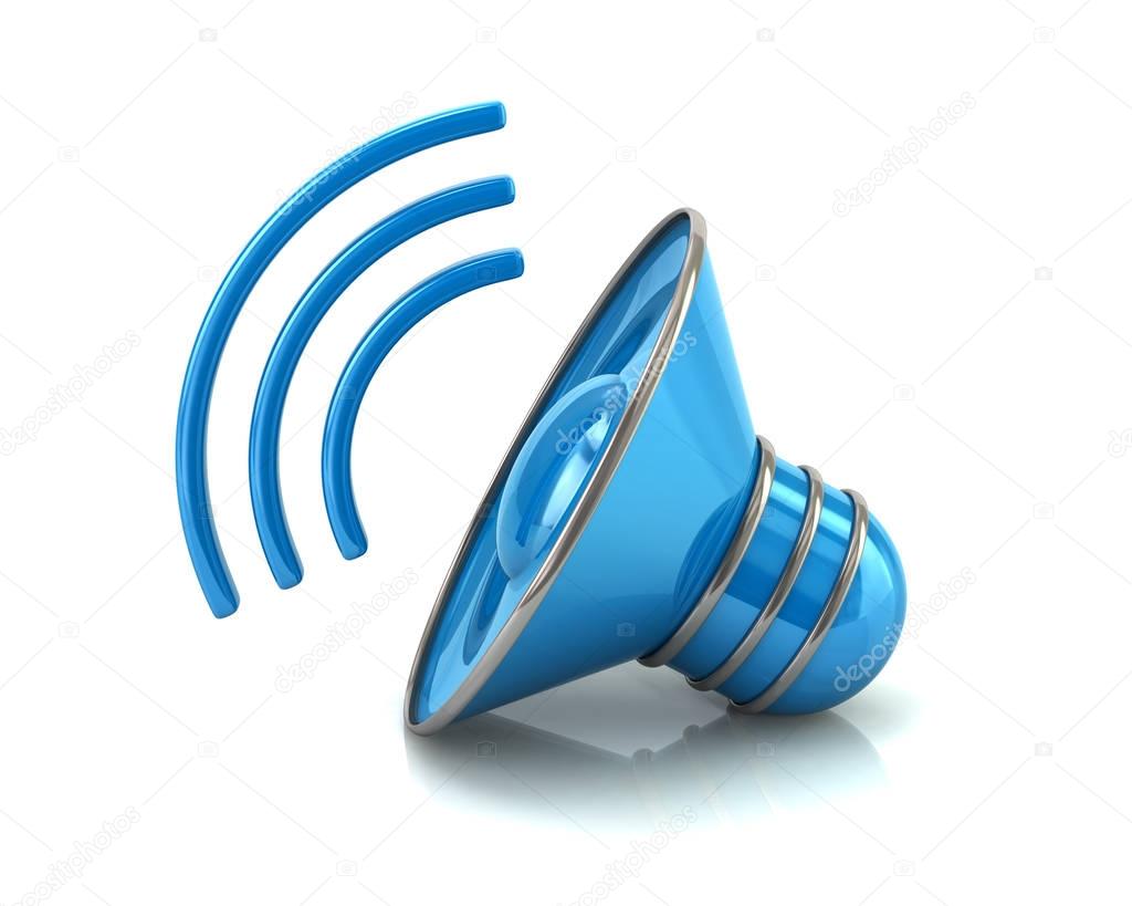 Blue audio speaker volume icon 