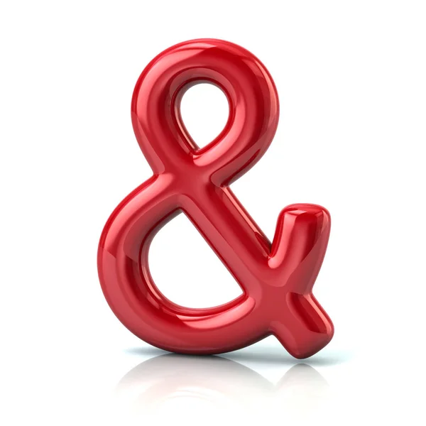 Illustration Von Rotem Ampersand Und Symbol Isoliert Auf Weißem Isolierten — Stockfoto