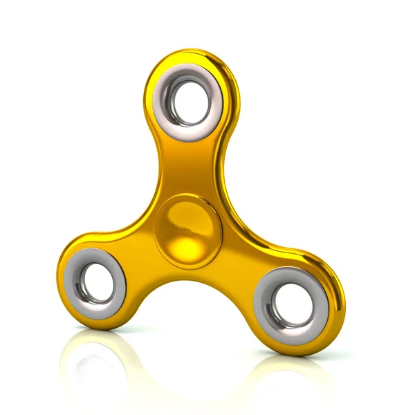 Illustration Gyllene Populära Fidget Spinner Leksak Vit Bakgrund Vektor Illustration — Stockfoto