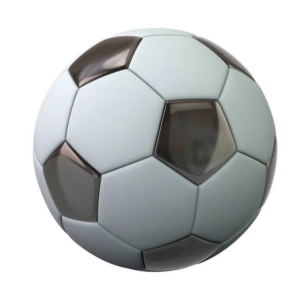 黒と白のサッカー ボール 白い背景の — ストック写真