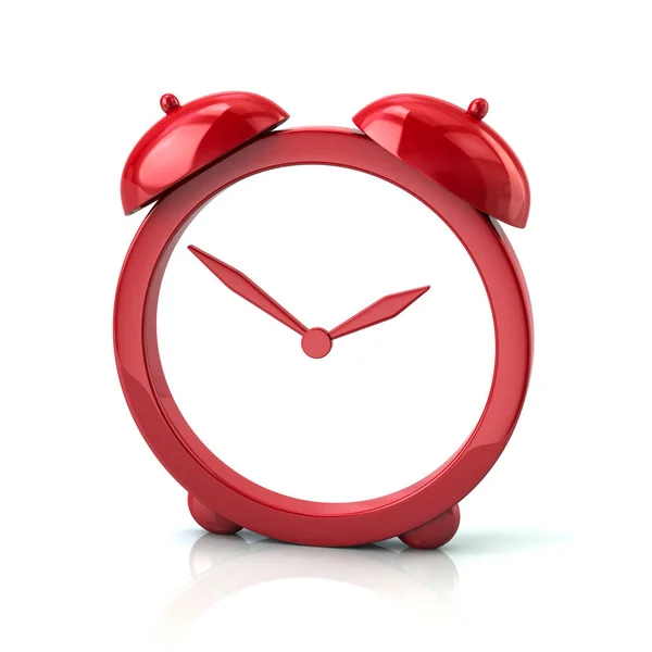 Reloj Rojo Aislado Sobre Fondo Blanco —  Fotos de Stock