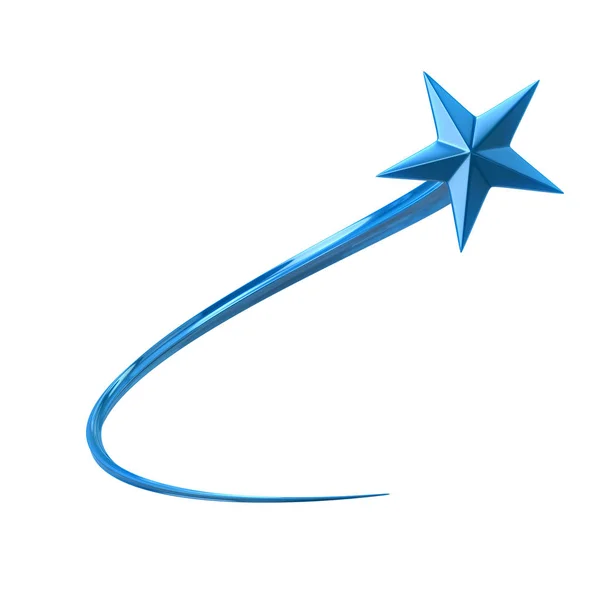 Blue Shooting Star 3d Illustrazione — Foto Stock