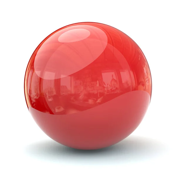 Piros gömb árnyékkal 3D-s illusztráció — Stock Fotó