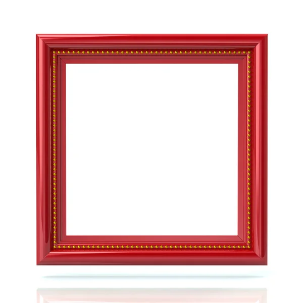 Üres piros képkeret sablon 3d illusztráció — Stock Fotó