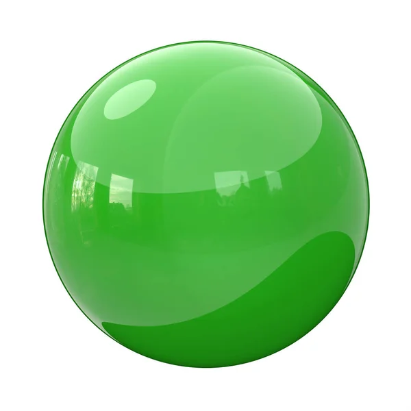 Zielony kula przycisk 3d ilustracja — Zdjęcie stockowe