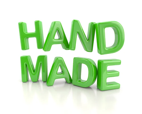 Zielona ręka wykonane słowa ikona 3d ilustracja — Zdjęcie stockowe