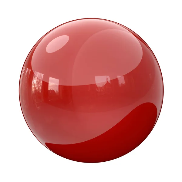 Red ball sphere button 3d illustration — ストック写真