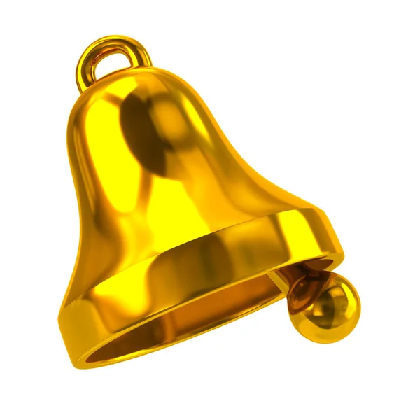 Golden bell icon 3d illustration — 스톡 사진