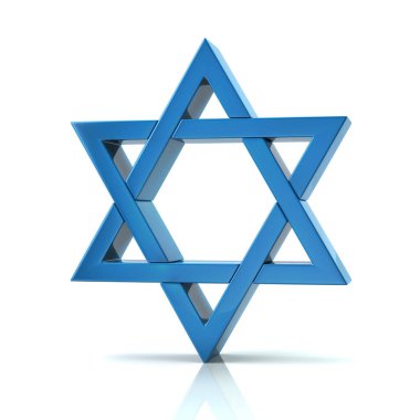 Mavi Magen David 3D illüstrasyon
