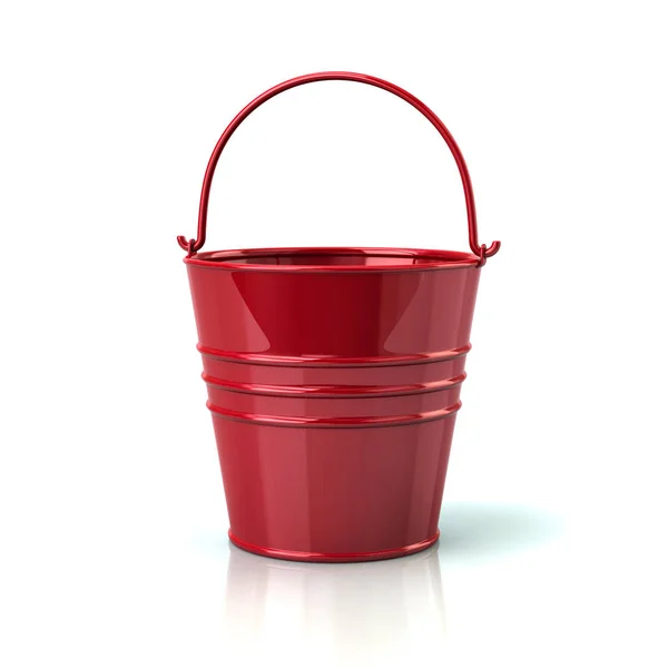 Cubo rojo con mango 3d ilustración — Foto de Stock