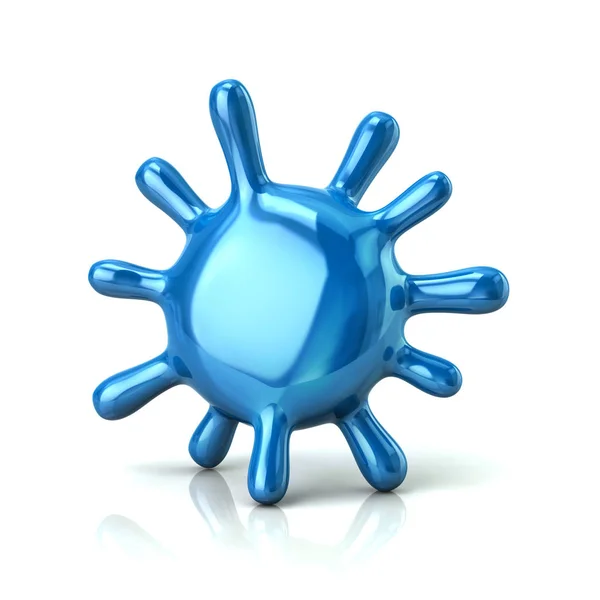 Illustrazione blu dei batteri del microbo icona 3d — Foto Stock