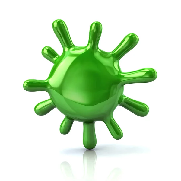 Green Microbe Bacteria Icon Illustration Isolated White Background — Stock Photo, Image