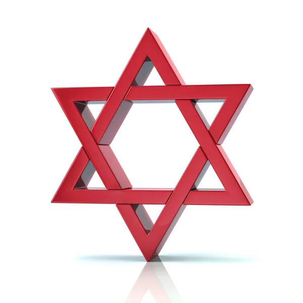 Red Magen David Illustration Isolated White Background — Stock Photo, Image