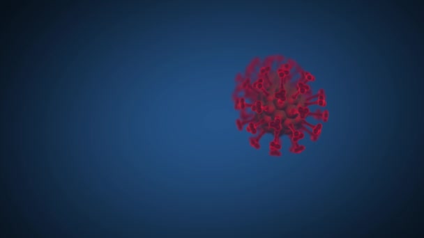 Coronavirus Covid Virus Disease Spreading Animation Red Virus Outbreak Blue — Stock Video