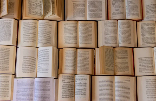 Old Books Open Table Side Side Cause Research Texture View — Stock Photo, Image