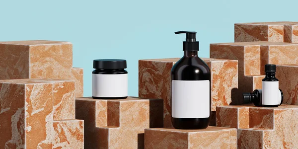 Streszczenie Tła Dla Brandingu Minimalna Prezentacja Butelka Kosmetyczna Podium Geometrii — Zdjęcie stockowe