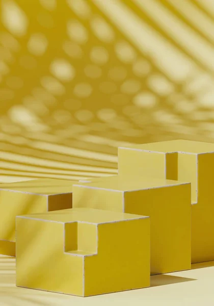 Fundo Abstrato Para Branding Apresentação Mínima Pódio Geometria Cimento Amarelo — Fotografia de Stock