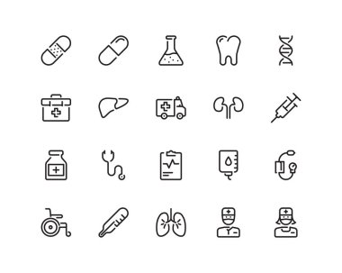 Tıp anahat Icon set