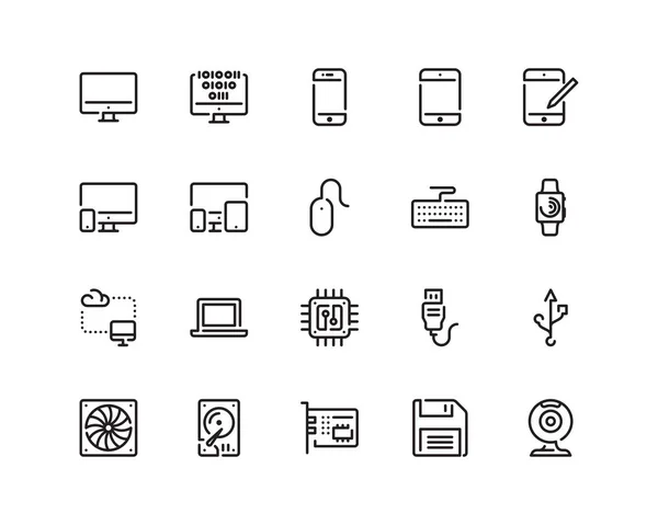 コンピューター概要アイコン セット — ストックベクタ