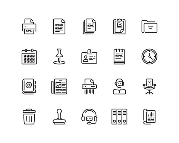 Conjunto de iconos de estilo de esquema de oficina — Vector de stock