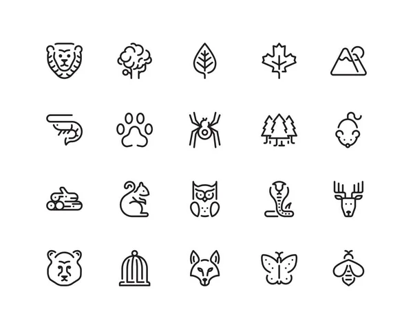 Doğa anahat stili Icon set