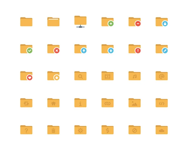 Klasörleri düz Stil simge seti