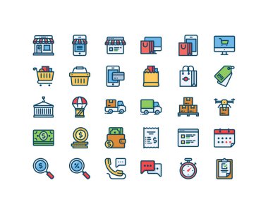 Dükkanı ve teslimat Icon set