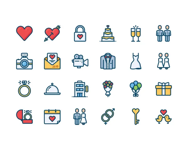 Aşk ve evlilik Icon set