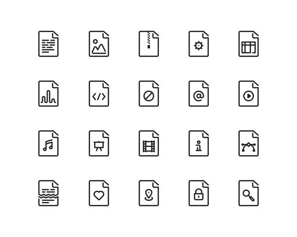 Tipo de documentos conjunto de iconos — Vector de stock