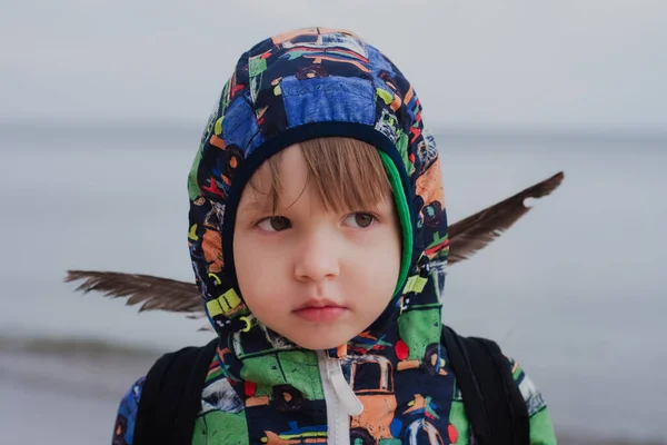 Little Icarus Dreaming Flying — Stock Photo, Image