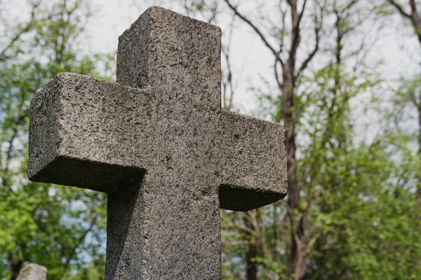 Starý Kamenný Kříž Starém Hřbitově — Stock fotografie