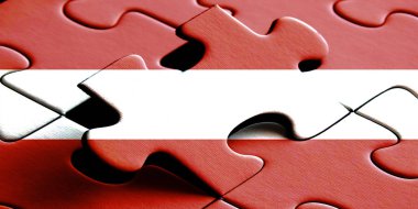 Puzzel tarzı tasarım ile ülke bayrakları