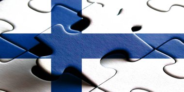 Puzzel tarzı tasarım ile ülke bayrakları