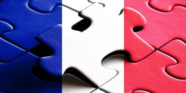 Puzzel tarzı tasarım ile ülke bayrakları