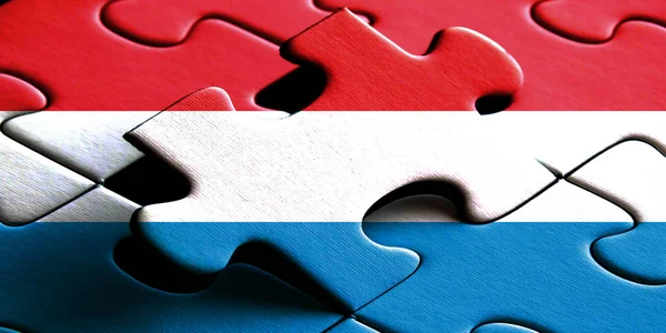 Nationale Vlaggen Met Puzzel Stijl Ontwerp — Stockfoto