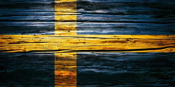 Nationsflaggor Trä Bakgrund — Stockfoto