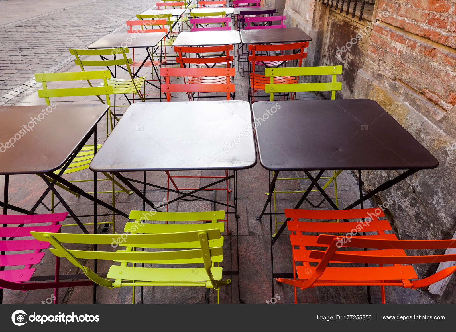 Colored Chairs Tables Coffee Shop Stock Photo C Omeryontar